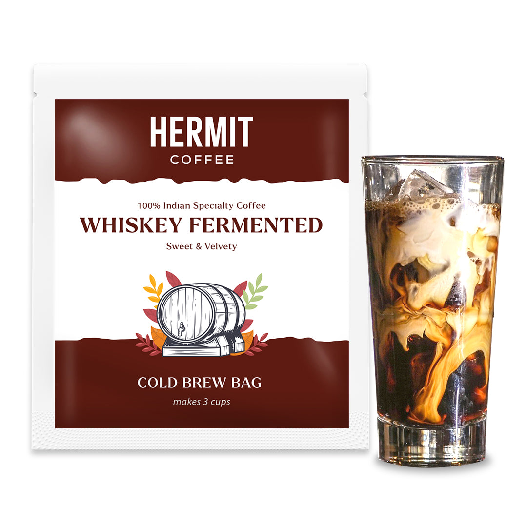 Whiskey Coffee - Whiskey Barrel aged Coffee - Whiskey Fermented Coffee - Whiskey Cold Brew - Hermit Coffee - Original Blend - Sampler Pack - Sunrise Blend - Vienna Roast Coffee - Dark Roast Coffee - Coffee Roasting - Coffee Beans - Ground Coffee - Coffee Powder - Specialty Coffee - Blue Tokai - Third Wave - Sleepy Owl - Toffee Coffee Roaster